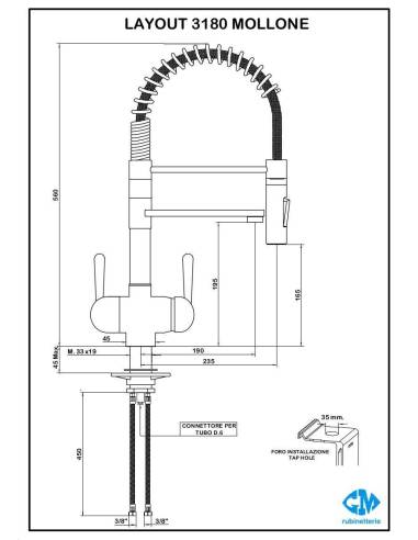 GM 3180ML, kuhinjska armatura (3 ways mixer)