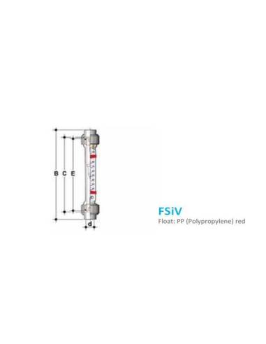 Rotametar FSIV, 15-150 l/h, d25, trogamid, EPDM, PP crn + magnet