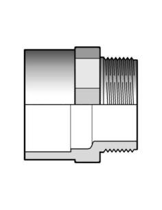 Dvojna spojka, 32x25x1/2", PN16, s priklopom za lepljenje in zunanjim navojem
