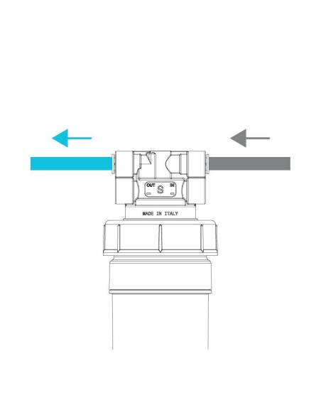 SERIES HEAD - kartušna glava 1/4" / Head serial flow with wall bracket (Exclusive)