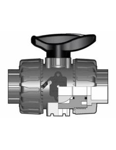PVC-U DualBlock® kroglični ventil, d16, DN10, PN16, z metričnim priključkom za lepljenje