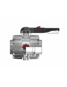 PVC-U DualBlock® kroglični ventil, d90, DN80, PN16, z metričnim priključkom za lepljenje