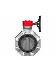 FKOV/RM, dušilna loputa d250/280, DN250, Ohišje PP/GR, loputa PVC-U, tesnilo EPDM, PN 10