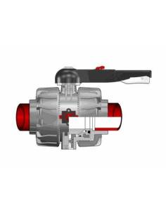 PP-H DualBlock® kroglični ventil, d75, DN65, PN10, za fuzijsko varjenje