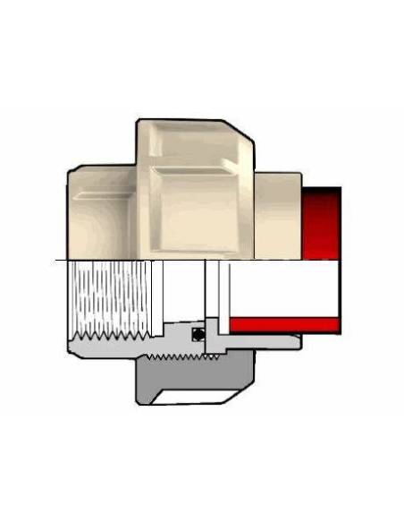 Holender, d40 x 1 1/4", PN10, PP-H, EPDM brtvilo, 1x fuzijsko zavarivanje, 1x BS navoj