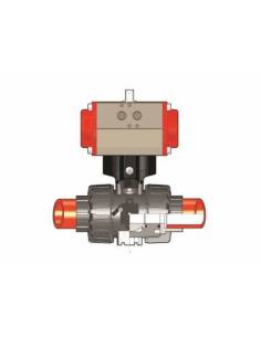VKDIM/CP pnevmatski krogelni ventil PP-H, NC, d32, DN25, PN10, z holandcem za fuzijsko varjenje